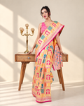 Sunlit Gold Banarasi Silk Saree with Heritage Woven Pallu and Matching Blouse Piece | Fall & Pico Ready
